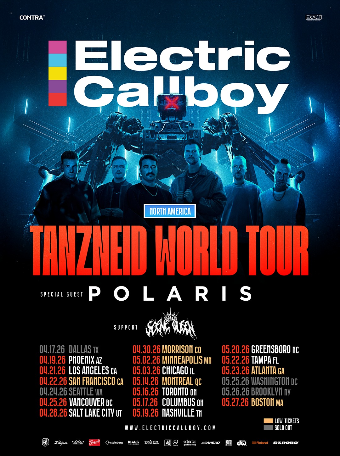 Electric Callboy TANZNEID World Tour Poster 2026