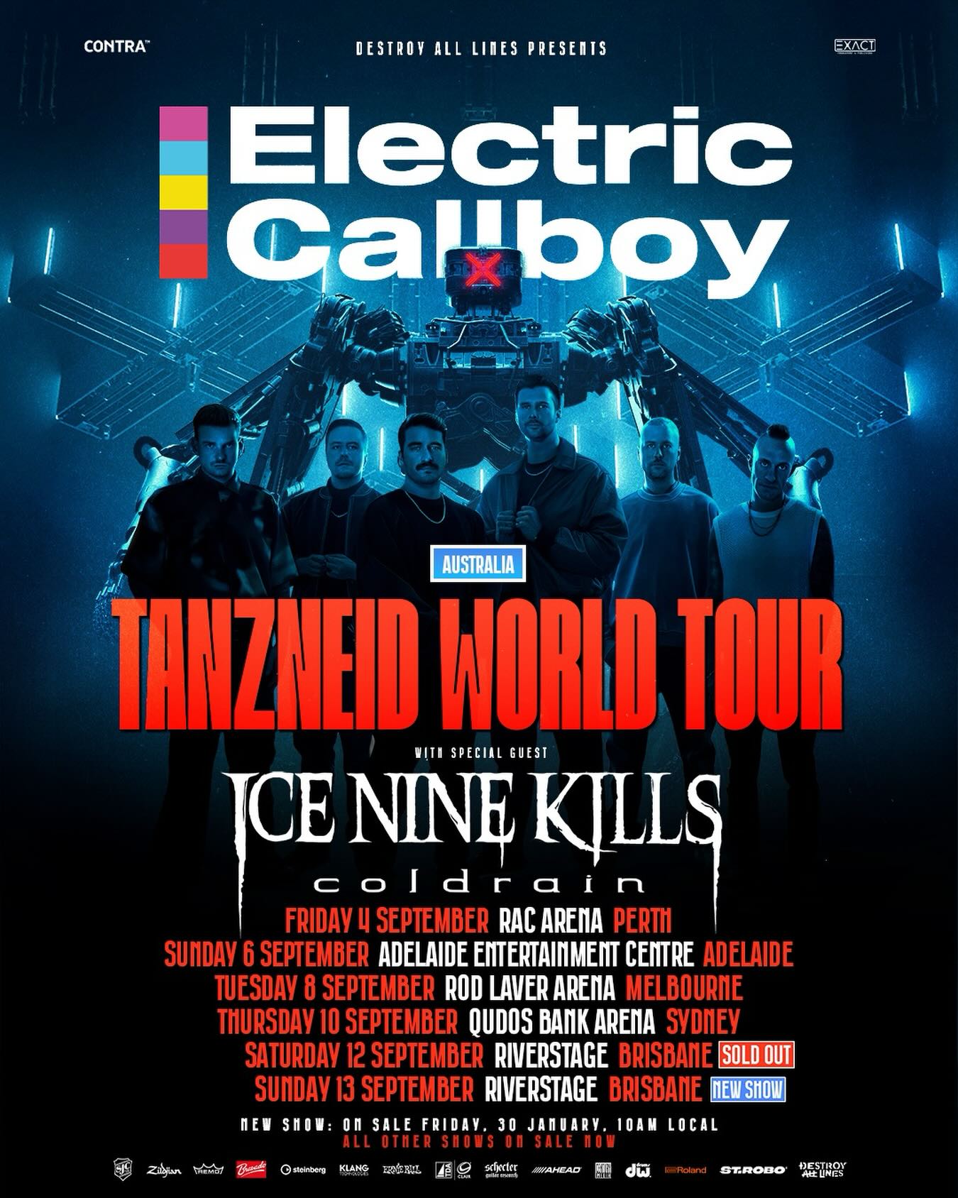 Electric Callboy TANZNEID World Tour Poster 2026–2027